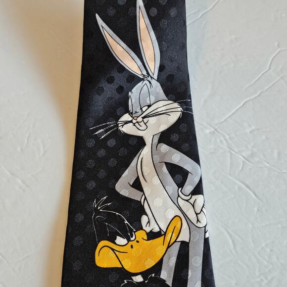 Looney Tunes Tie Bugs Bunny Daffy Duck Tasmanian Devil Marvin the Martian Vtg 96 - Picture 3 of 7